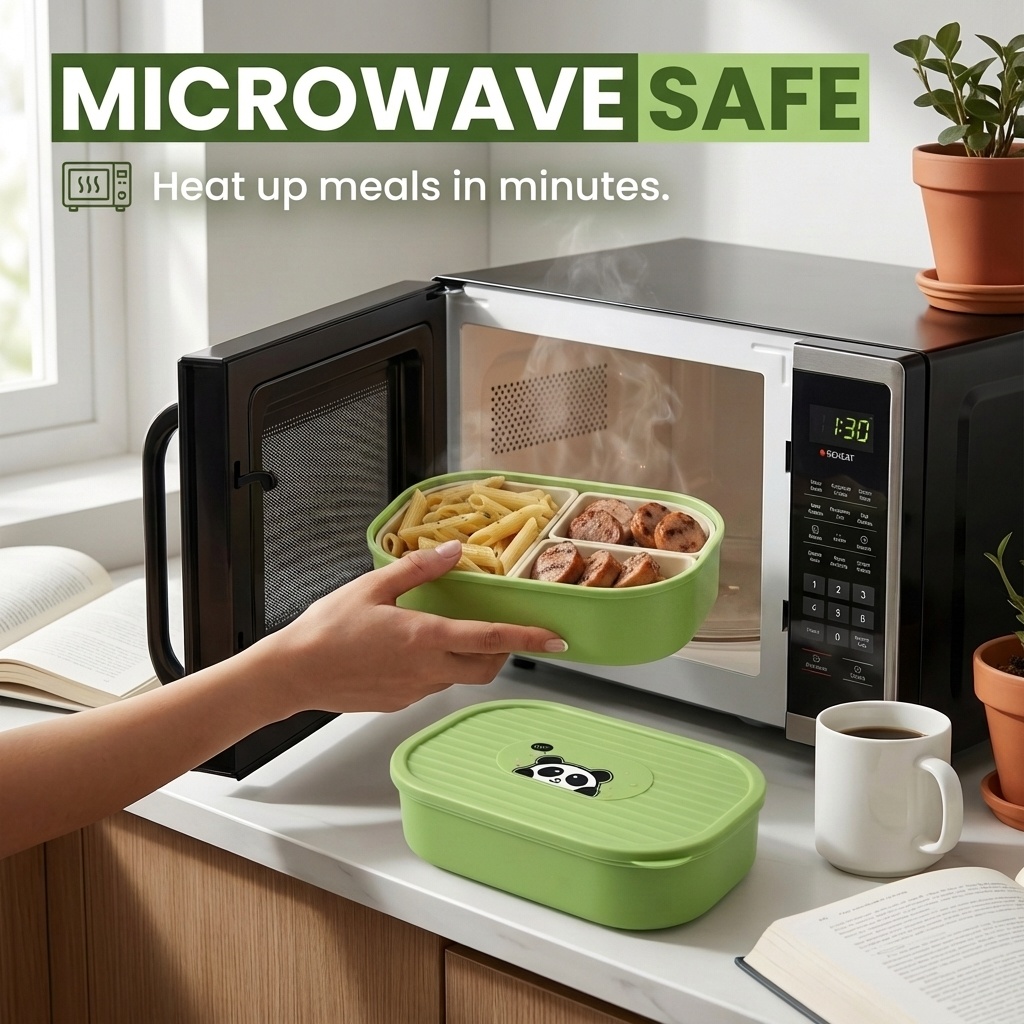 Cute Plastic Divided Lunch Box - Food Storage Safety ulasan dan harga